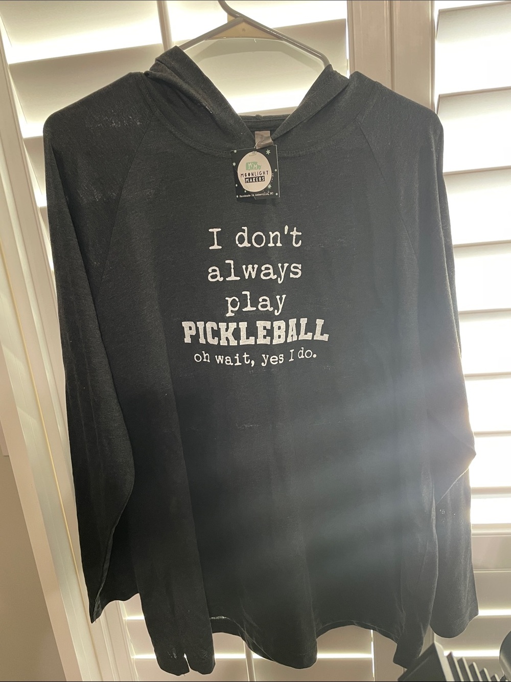 Dark grey Pickleball Hoodie with White Text